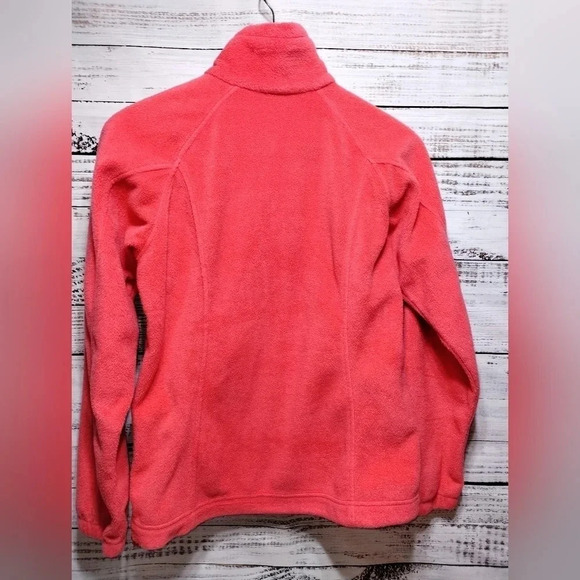 Columbia Fleece Peach Geranium Pink Zip Up Jacket size Small Performance Cozy - Picture 2 of 6